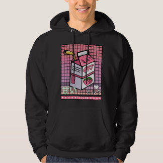90s Japanese Otaku Stylish Aesthetic Milk Drink Ja Hoodie