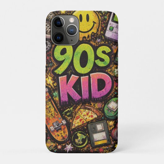 90s Kids Grunge Seamless Pattern: Pizza, Skeletons Case-Mate iPhone Hülle (Rückseite)