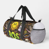 90s Kids Grunge Seamless Pattern: Pizza, Skeletons Duffle Bag (Rechte Ecke)