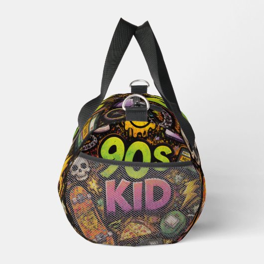 90s Kids Retro Pizza Fun Pattern Duffle Bag (Rechts)