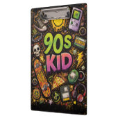 90s Kids Retro Pizza Fun Pattern Klemmbrett (Links)