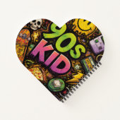 90s Kids Retro Pizza Fun Pattern Notizblock (Rückseite)