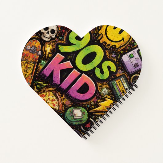 90s Kids Retro Pizza Fun Pattern Notizblock (Rückseite)