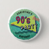 90's PARTY Theme Pattern Button (Vorderseite)