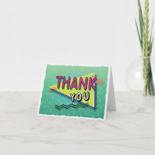90's PARTY Theme Pattern Danke Karte