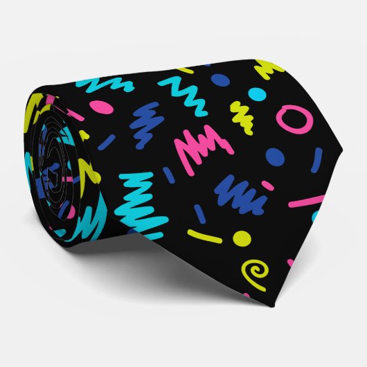 90s Pattern Tie Krawatte (Gerollt)