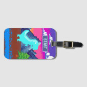 90s Pixel Gamer Pixelated - Dinosaur Illustration  Gepäckanhänger (Vorderseite (Horizontal))