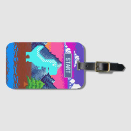 90s Pixel Gamer Pixelated - Dinosaur Illustration  Gepäckanhänger