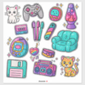 90s Prop Pack Stickers – Glitter Aufkleber (Blatt)