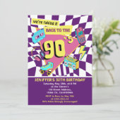 "90's Retro Birthday 30th Vintage Vibes  Einladung (Stehend Vorderseite)