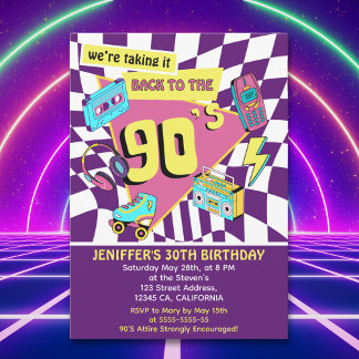 "90's Retro Birthday 30th Vintage Vibes  Einladung