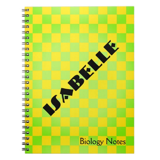 90s Retro Checkerboard Personalized Notebook Notizblock (Vorderseite)
