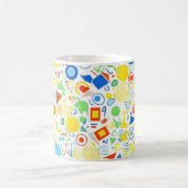 90s Retro Colorful Memphis Style Geometric Pattern Kaffeetasse (Mittel)