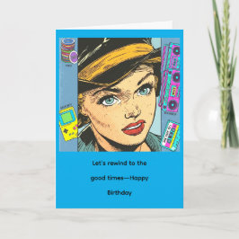 90s Retro Pop Art Portrait with Vintage Nostalgia Karte