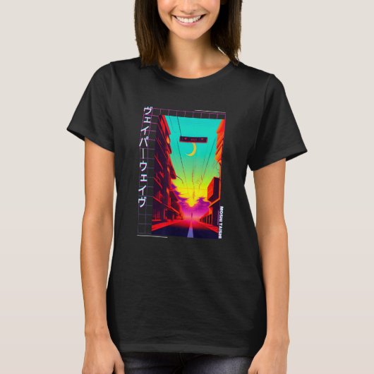 90's Retro Synthwave Japanese Vaporwave Otaku Aest T-Shirt (Vorderseite)