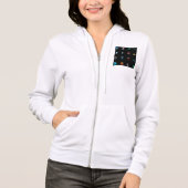 90s Retro Tech and Web Icon Pattern Hoodie (Vorderseite)