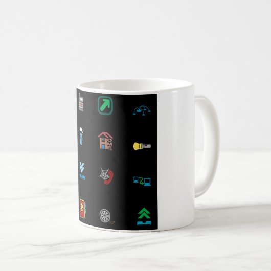 90s Retro Tech and Web Icon Pattern Kaffeetasse (VorderseiteRechts)