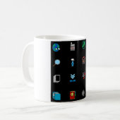 90s Retro Tech and Web Icon Pattern Kaffeetasse (Vorderseite Links)