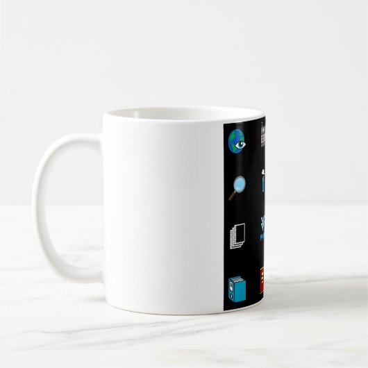 90s Retro Tech and Web Icon Pattern Kaffeetasse (Links)