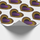 90s Rockabilly Punk Heart Tattoo Style Pattern Geschenkpapier (Ecke)