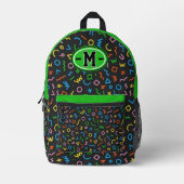 90s Street Icons – Memphis Style Abstract Bedruckter Rucksack (Vorderseite)