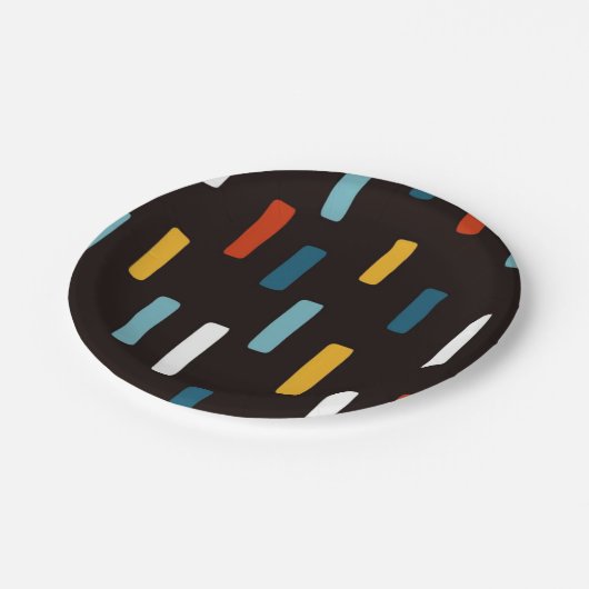 90s Street Icons seamless scandinavian pattern Pappteller (Schrägansicht)