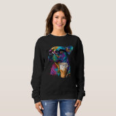 90s sunglasses and coffee splashes french bulldog sweatshirt (Vorne ganz)