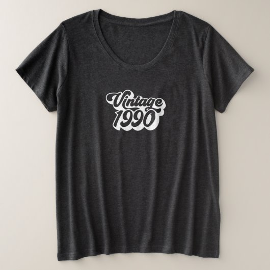 90's Text 1990 Vintage T-shirt (Design vorne)