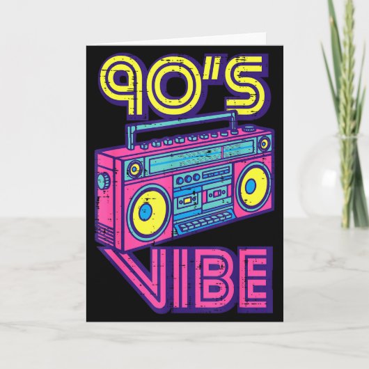 90s Vibe Boom Box Radio Retro Music Lover Men Wome Karte (Vorderseite)
