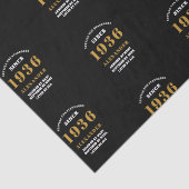 90th Birthday 1936 Black Gold Chic Elegant Seidenpapier (Detail)