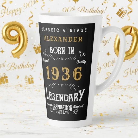 90th Birthday 1936 Legendary Retro Milchtasse