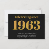 90th Birthday 1936 Retro Black And Gold Dankeskarte (Vorderseite)
