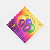 90th Birthday Balloon Confetti Party Serviette (Ecke)