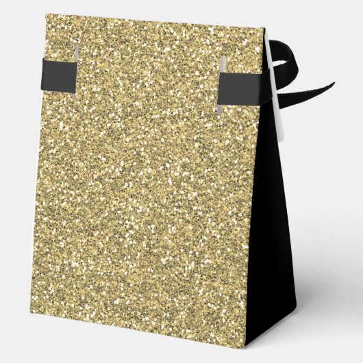 90th Birthday Black Gold Glitter Thank You Geschenkschachtel (Rückseite)