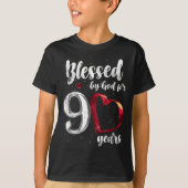 90th Birthday Blessed By God For 90 Years Birthday T-Shirt (Vorderseite)