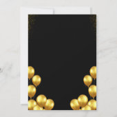 90th Birthday Card Black and Gold Balloons Karte (Rückseite)