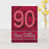 90th birthday card with roses and leaves karte (Gelbe Blume)