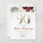 90th birthday Elegant Milestone invitation RSVP Karte (Vorderseite)