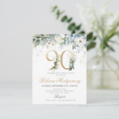 90th birthday Elegant Milestone invitation RSVP Karte (Stehend Vorderseite)