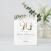 90th birthday Elegant Milestone invitation RSVP Karte (Stehend Vorderseite)