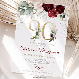 90th birthday Elegant Milestone invitation RSVP Karte