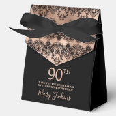 90th Birthday Elegant Rose Gold Lace Geschenkschachtel (Vorderseite)