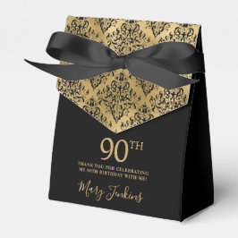 90th Birthday Gold Damask Thank You Geschenkschachtel