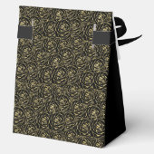 90th Birthday Gold Glitter Roses Thank You Geschenkschachtel (Rückseite)