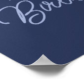 90th Birthday Modern Minimalist Navy Welcome Sign Poster (Ecke)