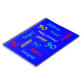 90th Birthday Party Blue Guest Book, Repeat Names Notizblock (Linke Seite)