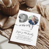 90th Birthday Party Elegant 2 Photo Birthday Einladung