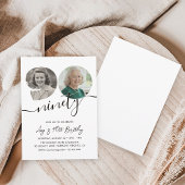 90th Birthday Party Elegant 2 Photo Birthday Einladung