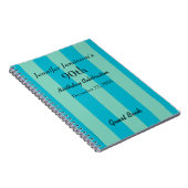 90th Birthday Party Guest Book Blue & Green Stripe Notizblock (Rechte Seite)