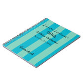 90th Birthday Party Guest Book Blue & Green Stripe Notizblock (Linke Seite)